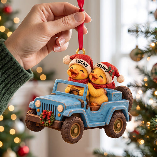 Quack Up Your Holidays: Ducking Fun Squad Ornament - Personalized Gifts for Off-road Lovers Ornament PopCulturePrints