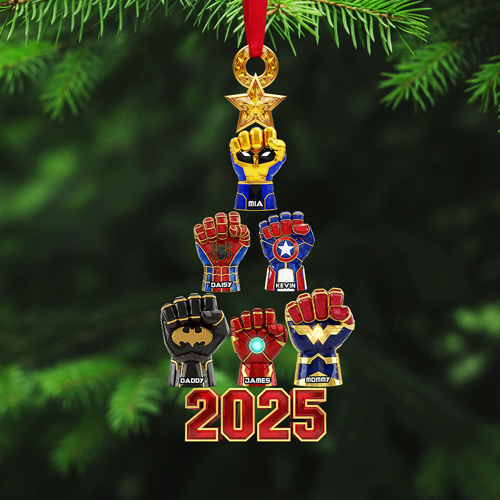 Celebrate Togetherness: Personalized Family Hand Acrylic Ornament – Perfect Gift for Loved Ones at Christmas Ornament PopCulturePrints