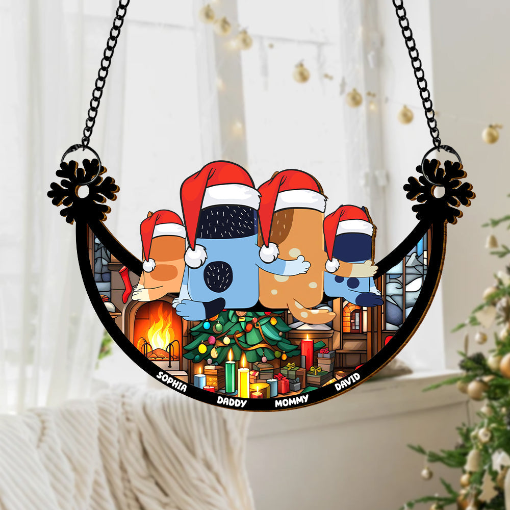 Personalized Family Christmas Suncatcher Ornament