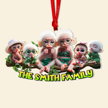 Load image into Gallery viewer, Charming Family Monkey Ornament - Personalized Family Gift Ornament PopCulturePrints
