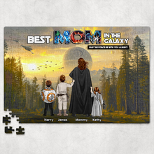 Load image into Gallery viewer, Best Mom in the Galaxy Jigsaw Puzzle - Personalized Gift for Mom and Grandma Jigsaw Puzzles PopCulturePrints
