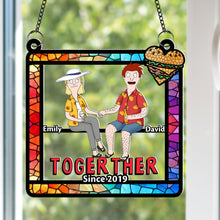 Load image into Gallery viewer, Together Forever: Personalized Suncatcher Ornament for Couples Ornament PopCulturePrints
