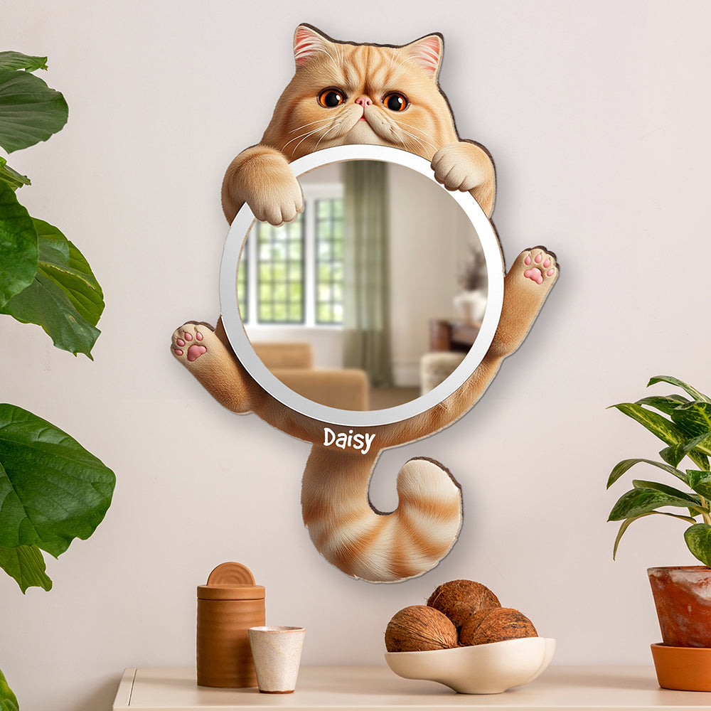 Adorable Cat-Themed Mirror - Personalized Gift for Cat Lovers Mirror PopCulturePrints