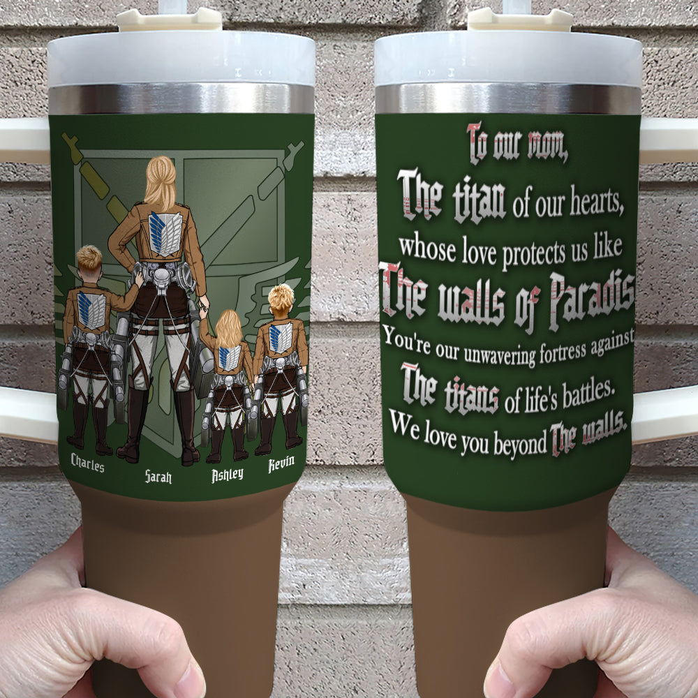 Custom Anime-Inspired Tumbler for Mom - Attack on Titan Theme Tumbler Cup PopCulturePrints