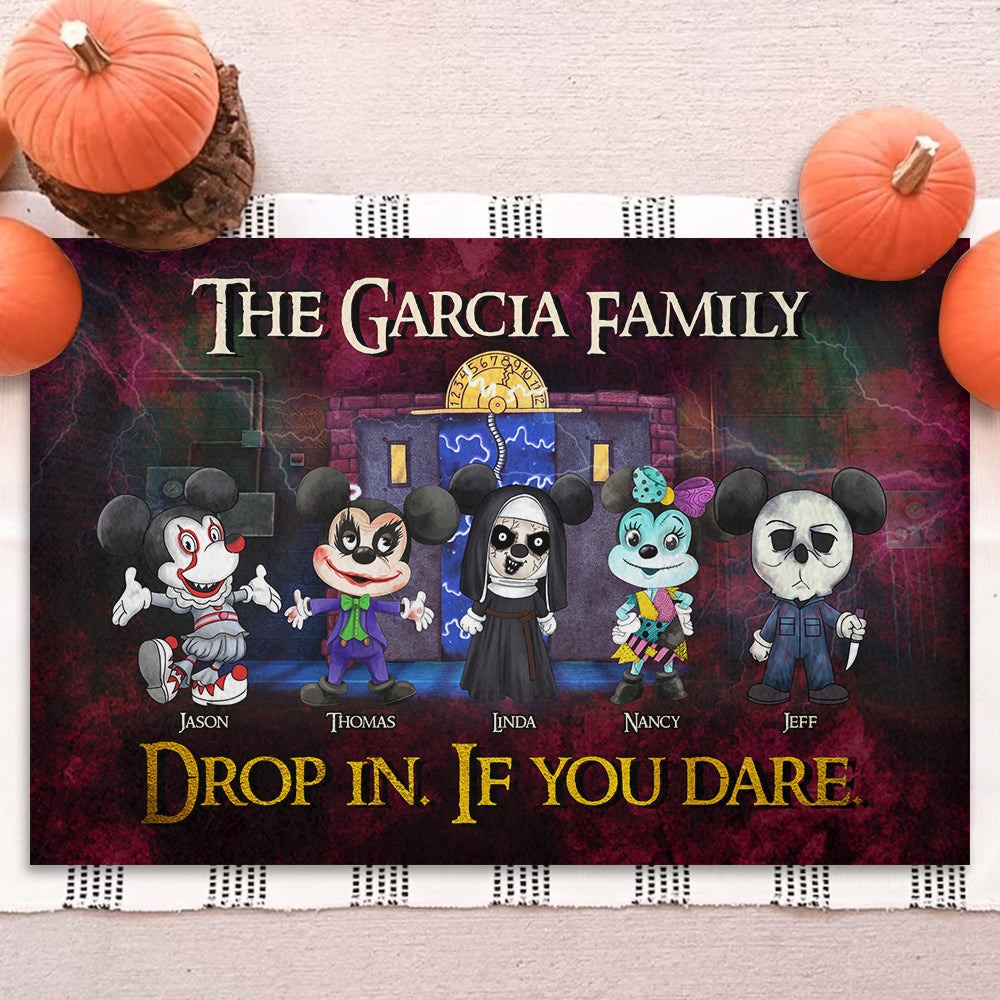 Spooky Family Personalized Doormat - Horror Fan Gift Doormat PopCulturePrints