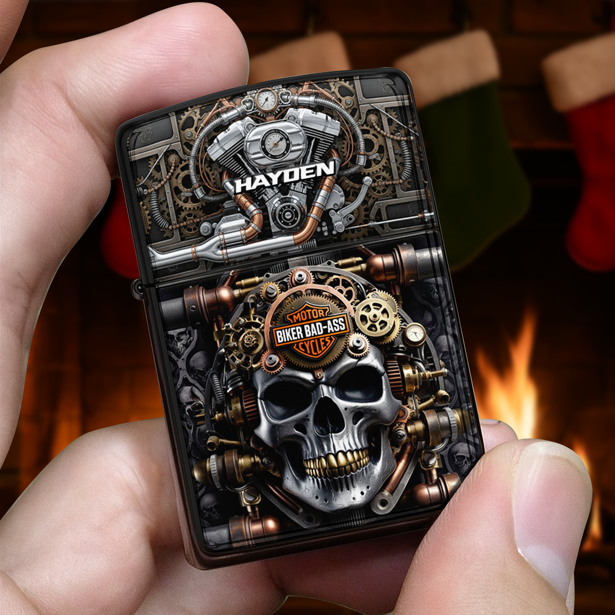 Ignite Your Spirit - Badass Biker Lighter - Personalized Gift for Motorcycle Lovers Lighter PopCulturePrints