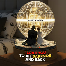 Load image into Gallery viewer, I Love You to the Darkside and Back - Cosmic Couple Acrylic Light Box Light Box PopCulturePrints
