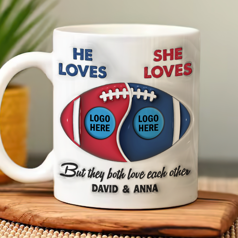 Personalized Football Coffee Mug for Couples | Unique Valentine's Day Gifts Coffee Mug PopCulturePrints