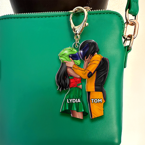 Personalized Biker Couple Keychain - Unique Valentine's Day Gifts for Couples Keychains PopCulturePrints