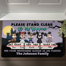 Load image into Gallery viewer, Halloween Personalized Family Doormat - Please Stand Clear Of The Doors Doormat PopCulturePrints
