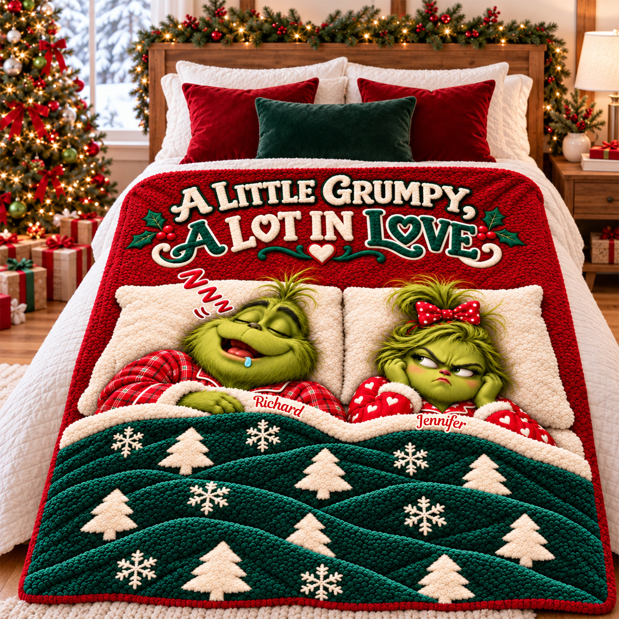 A Little Grumpy, A Lot in Love Blanket - Personalized Gift for Couples