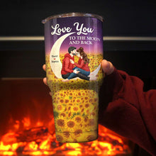 Load image into Gallery viewer, Personalized Couple Tumbler - Love You to the Moon and Back Tumbler Cup PopCulturePrints

