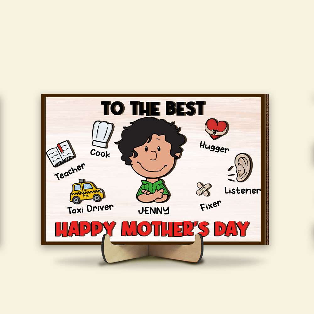 To the Best, Happy Mother's Day - Personalized Wood Sign for Mom Wood Sign PopCulturePrints