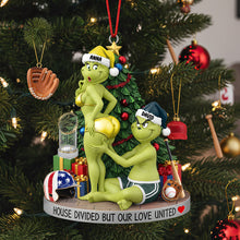 Load image into Gallery viewer, “House Divided But Our Love United” – Personalized Baseball Couple Christmas Ornament Ornament PopCulturePrints
