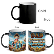 Load image into Gallery viewer, “You're Our One Piece, A Treasure Like You Is Hard To Find” - Dad’s Little World Magic Coffee Mug, Personalized Gift for Dad Coffee Mug PopCulturePrints
