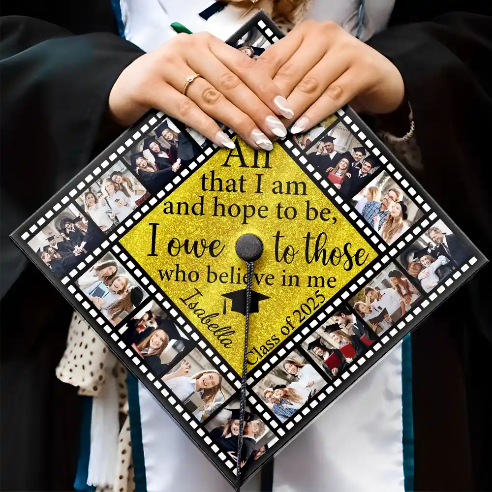 All That I Am And Hope To Be - Personalized Graduation Cap Topper | Custom Gift for Graduates Graduation Cap Topper PopCulturePrints