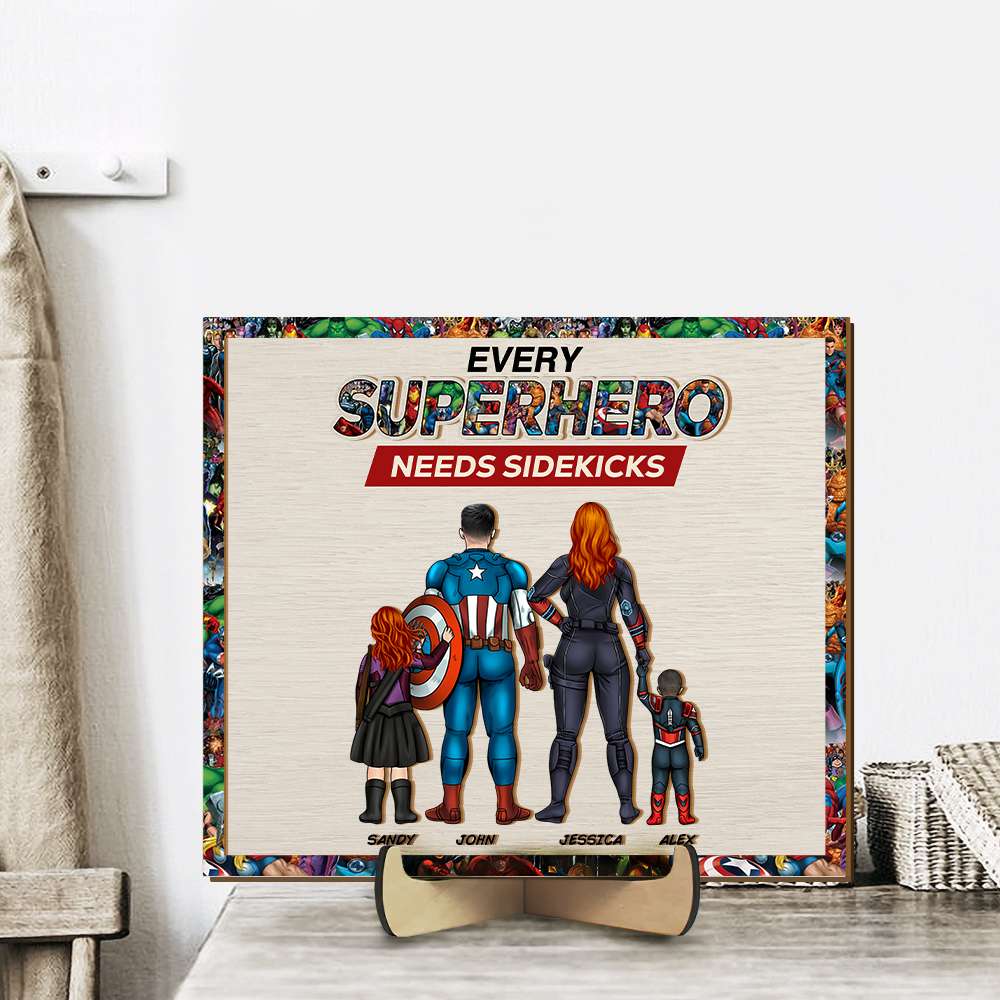 Personalized Family Superhero Wood Sign Wood Sign PopCulturePrints