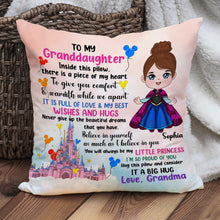 Load image into Gallery viewer, Personalized Granddaughter Inspirational Pillow - Proud Grandma Gift Pillow PopCulturePrints
