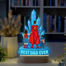Load image into Gallery viewer, &quot;Best Dad Ever&quot; - Super Dad LED Light Personalized Gift for Dads, Grandfathers, and Father Figures Led Night Light PopCulturePrints

