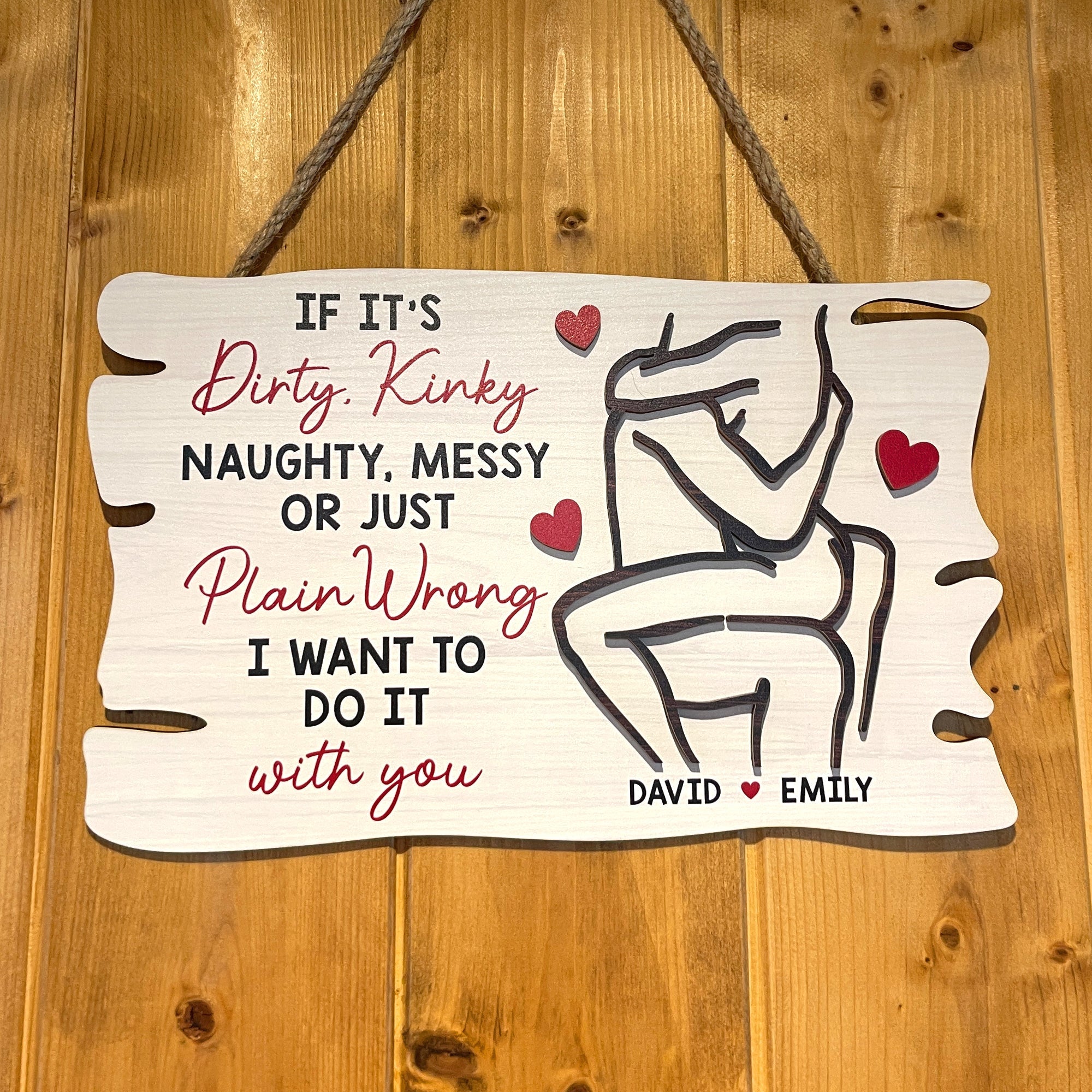Personalized Couple Wood Sign - 'I Want To Do It With You' Wood Sign PopCulturePrints