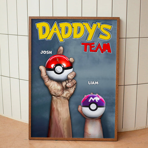 Personalized Daddy's Team Canvas Print - Unique Father's Day Gift Poster & Canvas PopCulturePrints