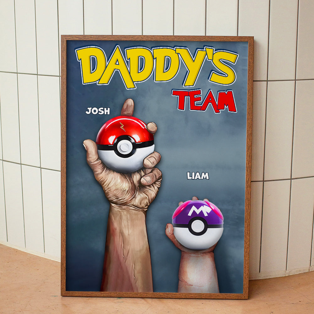 Personalized Daddy's Team Canvas Print - Unique Father's Day Gift Poster & Canvas PopCulturePrints
