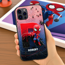 Load image into Gallery viewer, “Swing into Action with Style!” - Wall-Crawler Alphabet Phone Case - Personalized Gifts for Marvel Fans Phone Case PopCulturePrints
