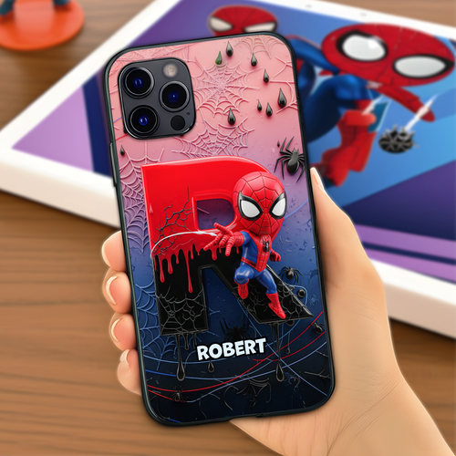 “Swing into Action with Style!” - Wall-Crawler Alphabet Phone Case - Personalized Gifts for Marvel Fans Phone Case PopCulturePrints