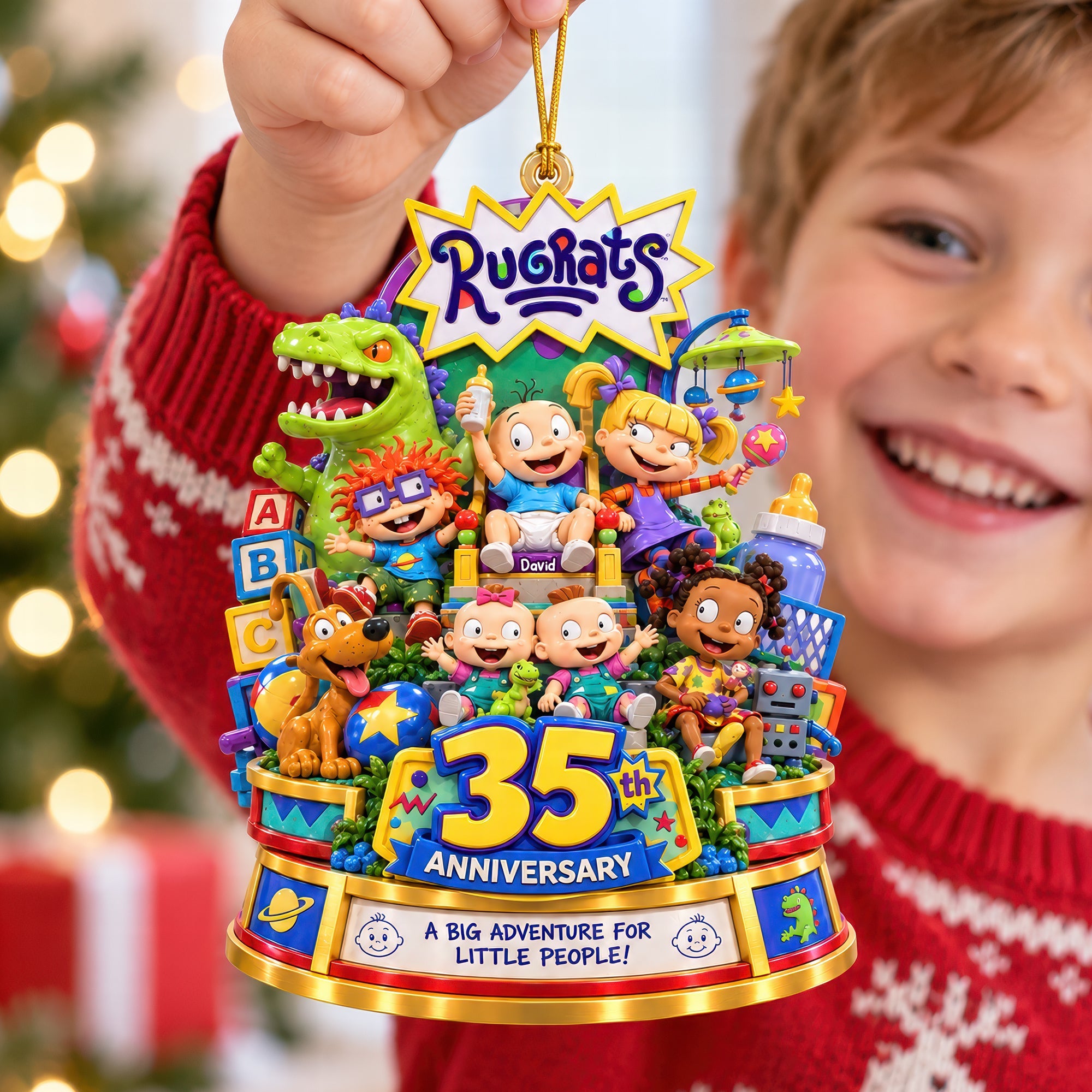 "Celebrating Milestones: A Big Adventure for Little People" - Personalized Acrylic Ornament for the 35th Anniversary