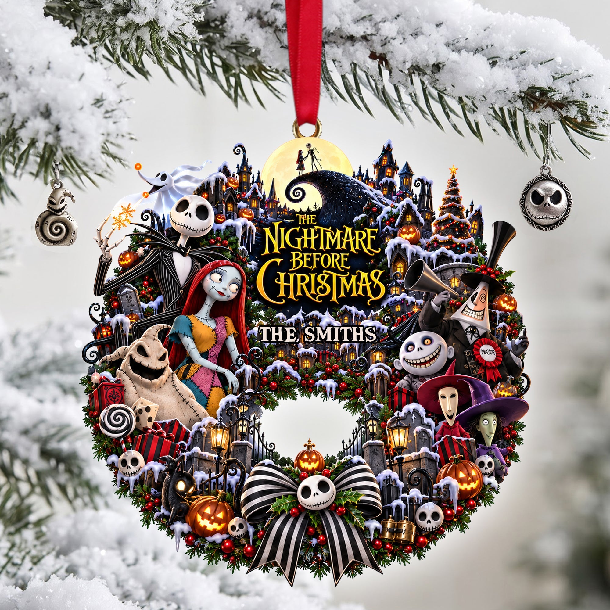 Embrace the Spookiness: Personalized Spooky Family Christmas Ornament