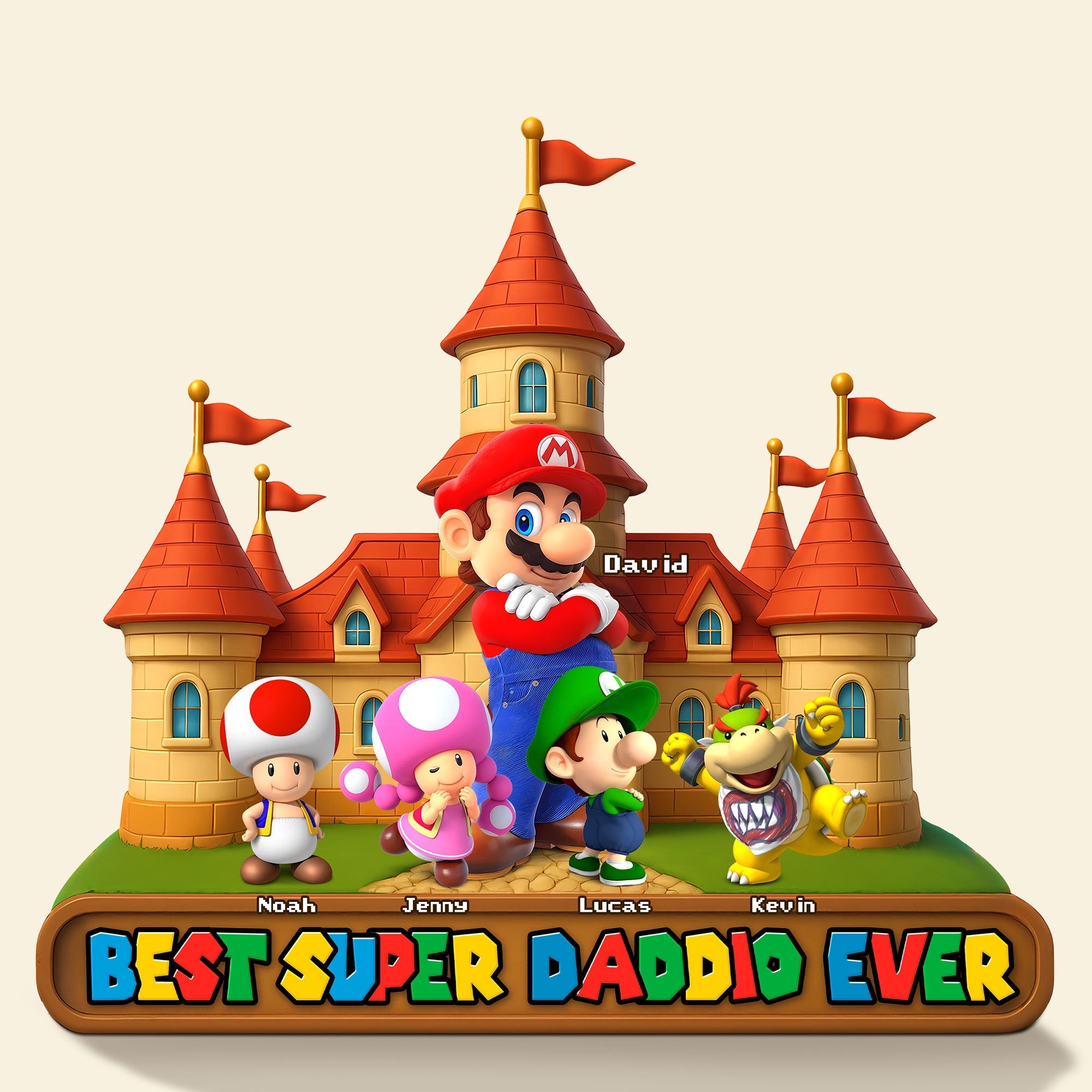 Best Super Dad Ever - Personalized Acrylic Plaque for Dad Shaped Plaques PopCulturePrints