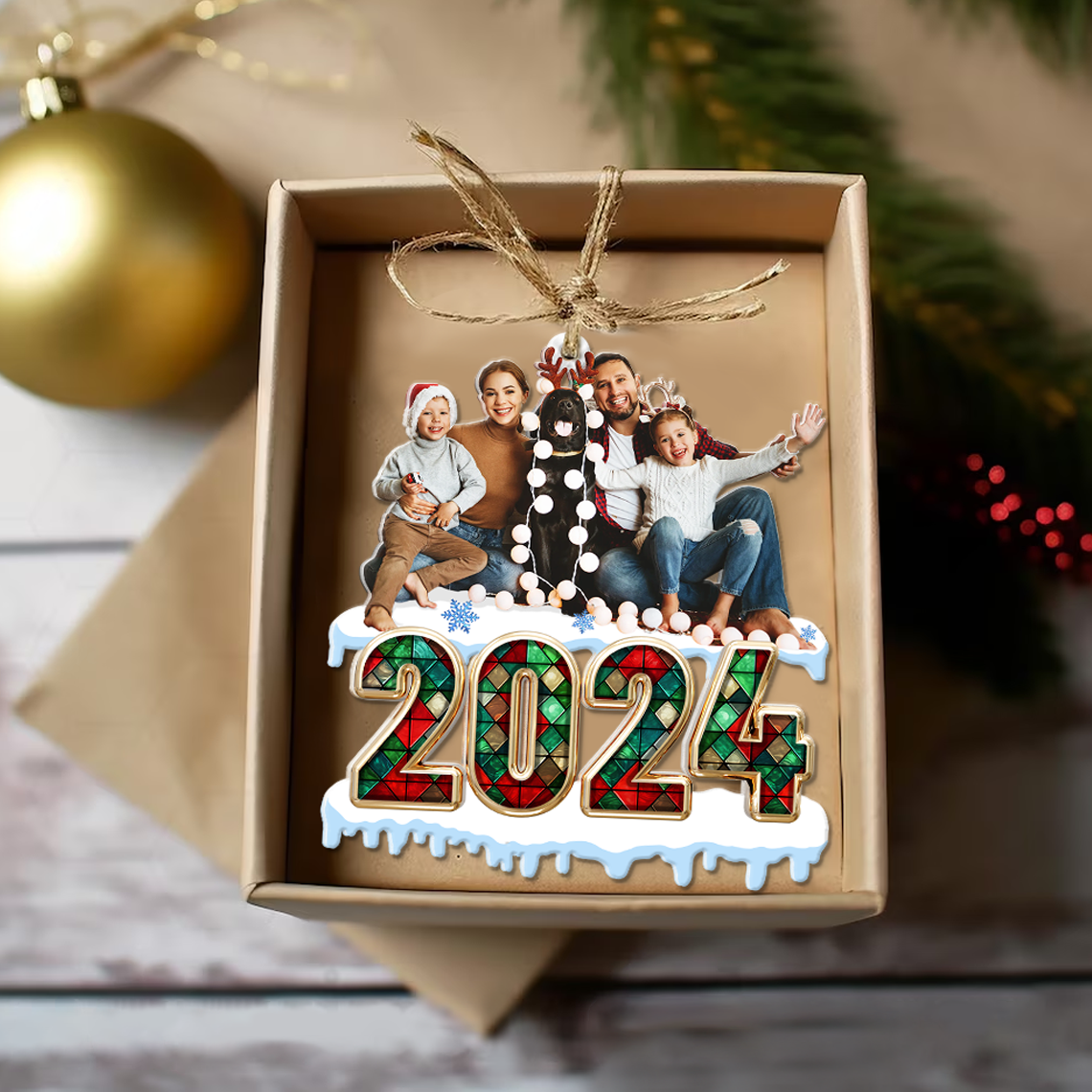Personalized Family Photo Acrylic Ornament 2024 Ornament PopCulturePrints