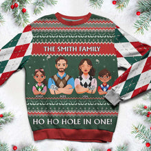 Load image into Gallery viewer, Personalized Family Golf Christmas Sweater - Ugly Style AOP Products PopCulturePrints
