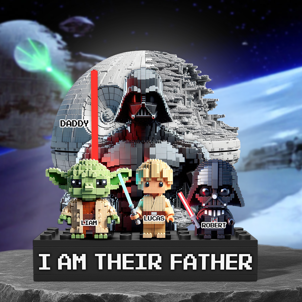 "I Am Their Father" - Personalized Galaxy Dad Plaque - Custom Gift for Dad, Grandpa, and More Shaped Plaques PopCulturePrints