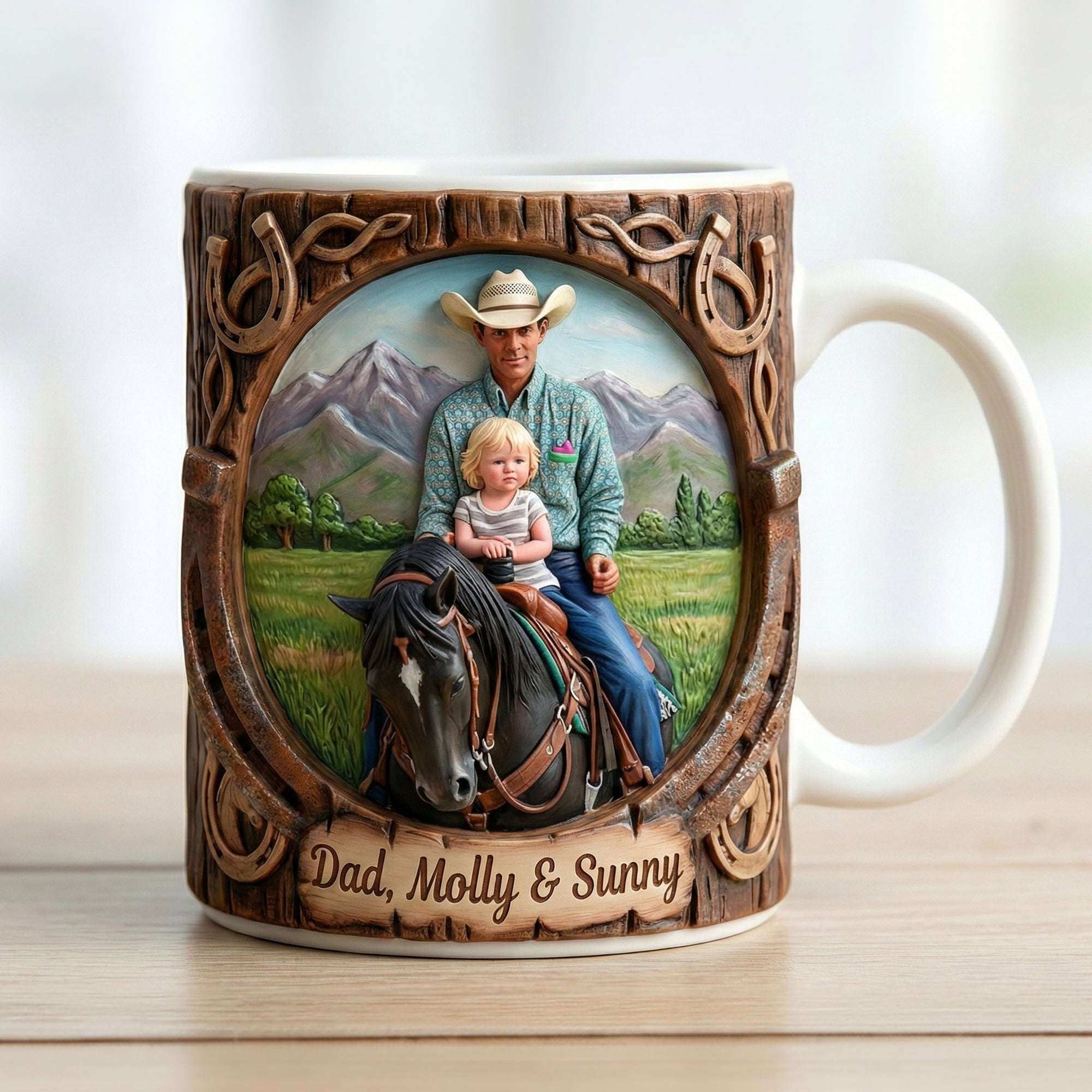 "Ride into Joy" - Custom Personalized Coffee Mug for Horse Lovers Coffee Mug PopCulturePrints