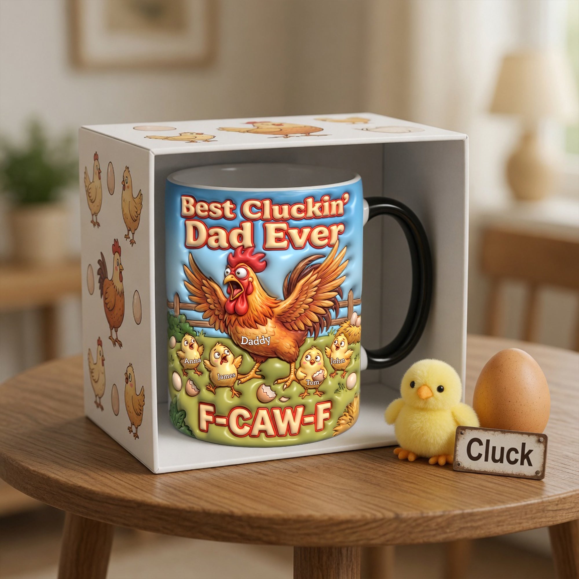 Best Cluckin' Dad Ever Magic Mug - Custom Personalized Gift for Dads and Grandpas Coffee Mug PopCulturePrints