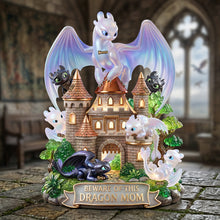 Load image into Gallery viewer, "Beware of This Dragon Mom" - Personalized Fantasy Castle Acrylic Plaque - Gifts for Mom, Grandma, and More Shaped Plaques PopCulturePrints
