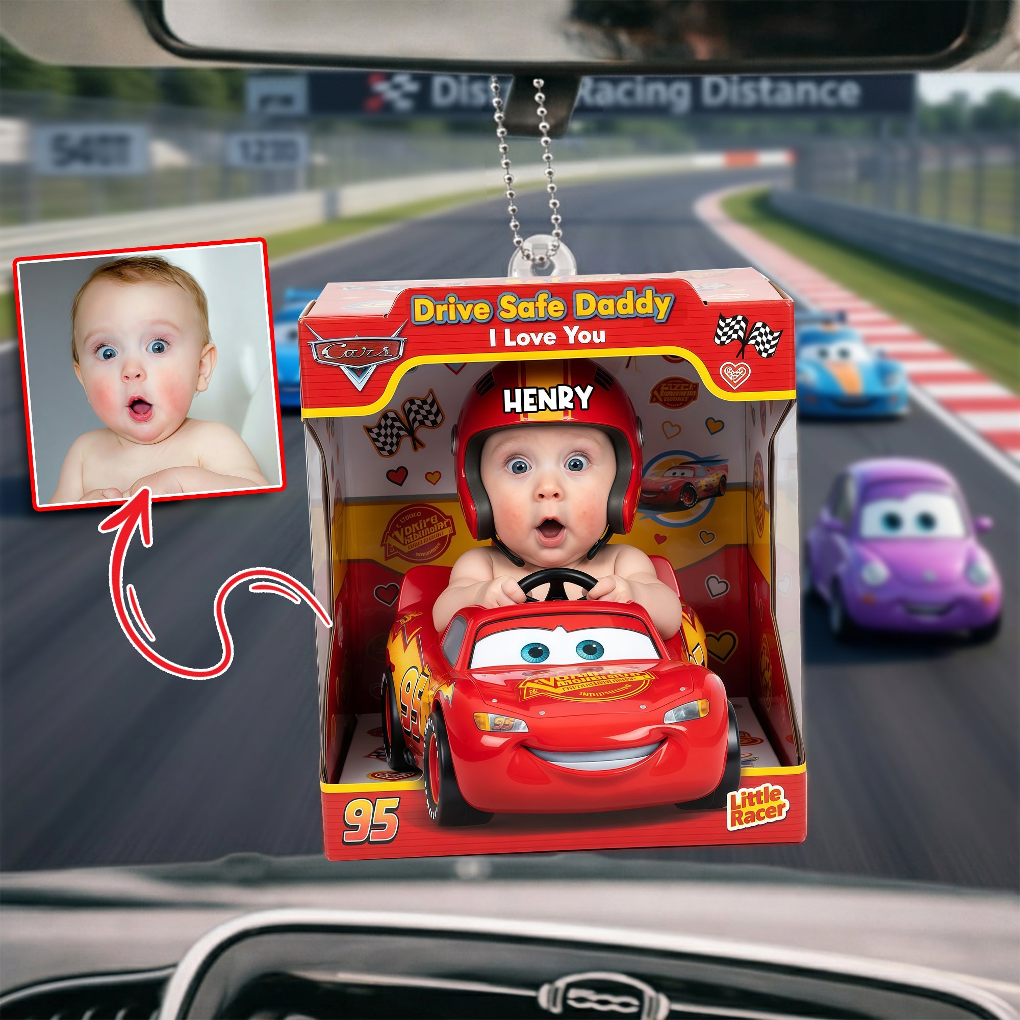 Drive Safe Daddy - Custom Photo Ornament for Dad & Grandpa Ornament PopCulturePrints
