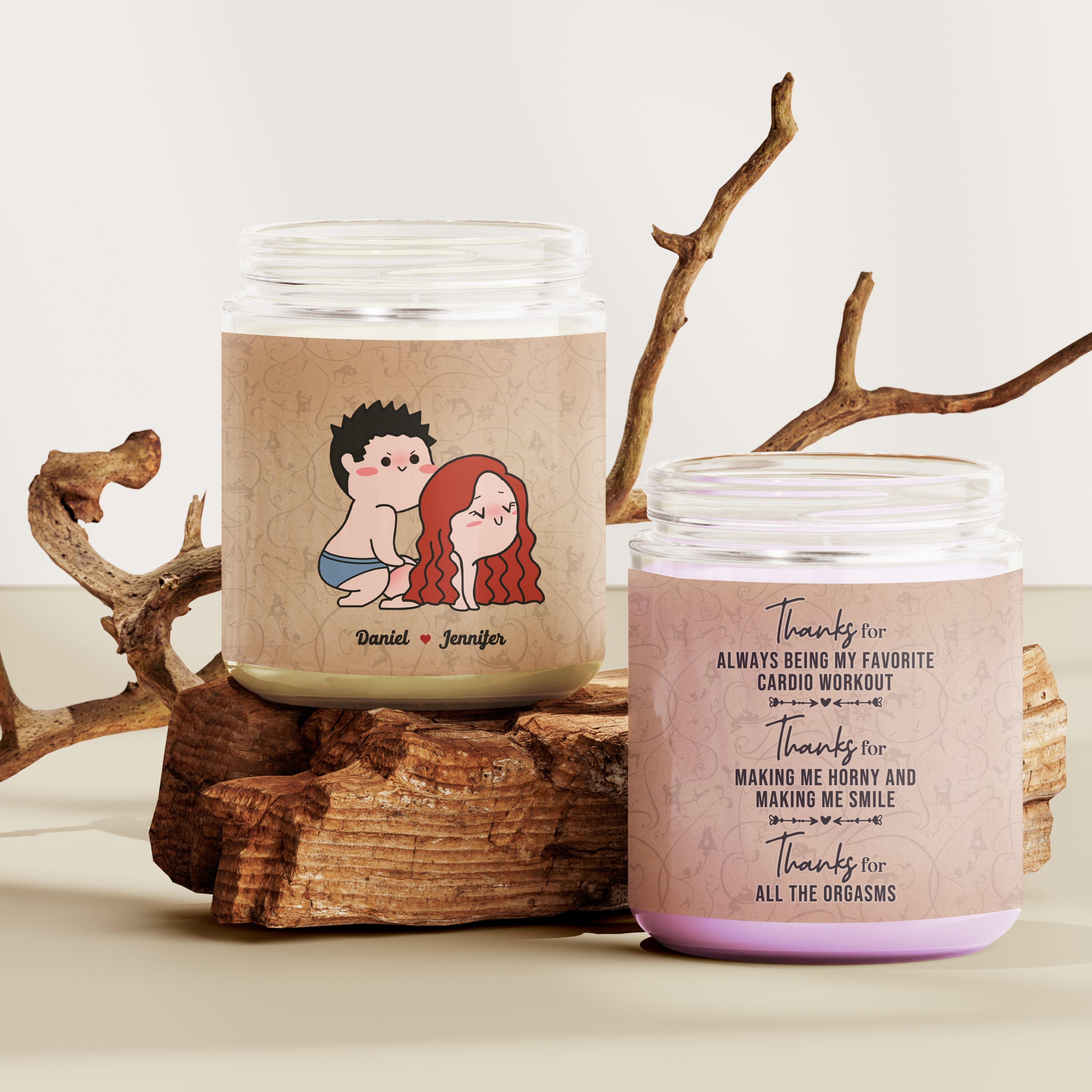 Personalized Scented Candle for Couples - Fun Workout Theme Scented Candle PopCulturePrints