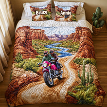 Load image into Gallery viewer, Ride Together Forever - Personalized Couple Quilt Bedding Set Blanket PopCulturePrints
