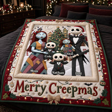 Load image into Gallery viewer, “Merry Creepmass” - Spooky Family Merry Xmas Blanket - Custom Personalized Christmas Gift for Family
