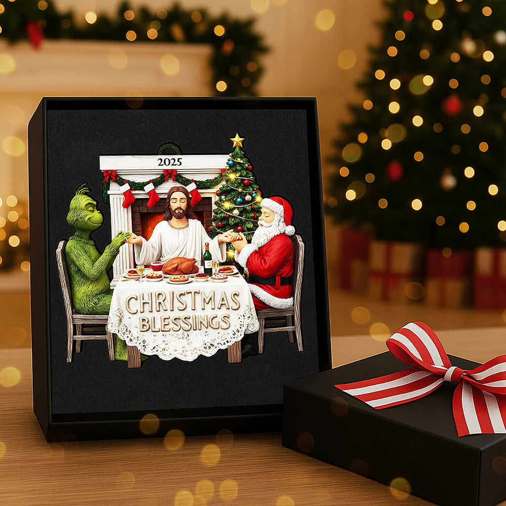 Christmas Blessings - Personalized Gifts For Christians - Unique Christmas Ornament Ornament PopCulturePrints