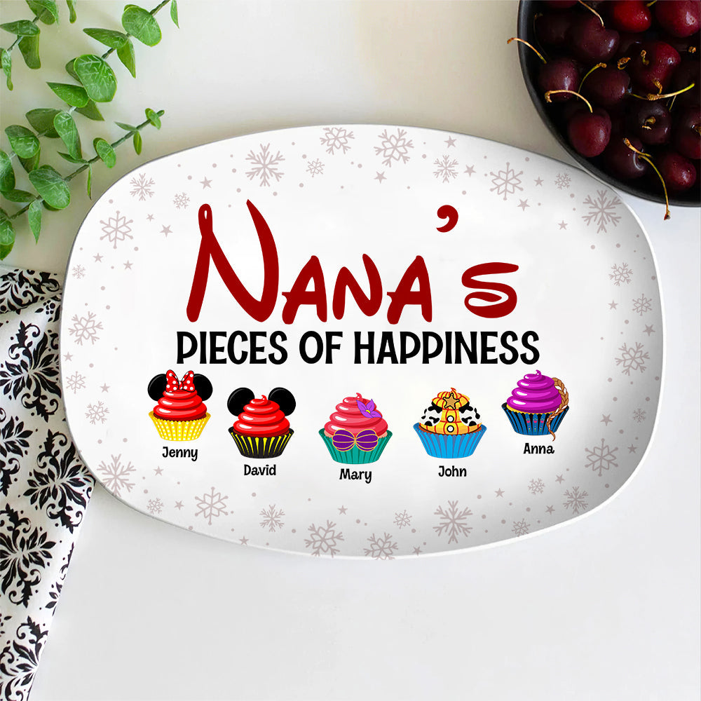 Personalized Nana’s Happiness Resin Plate - Christmas Gift for Family Resin Plate PopCulturePrints