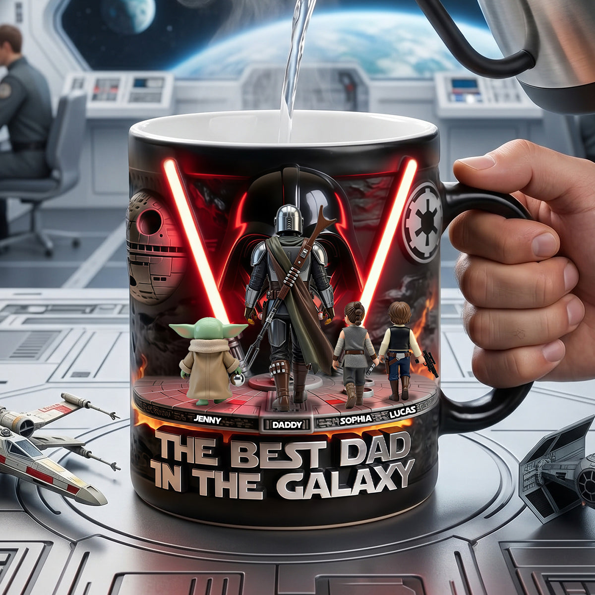 “The Best Dad In The Galaxy” - Personalized Coffee Mug for Father’s Day - Unique Gift for Dads and Grandpas Coffee Mug PopCulturePrints