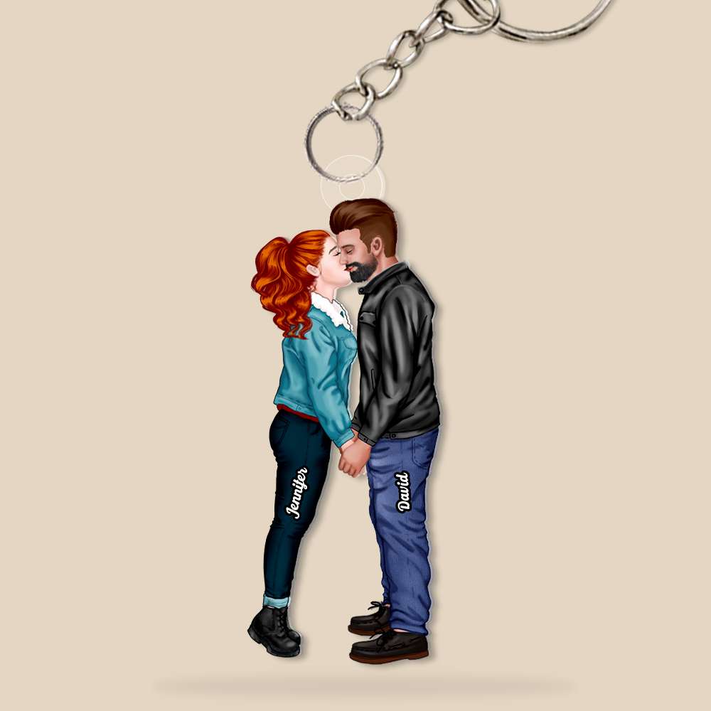Personalized Kissing Couple Keychain - Perfect Gift for Couples Keychains PopCulturePrints