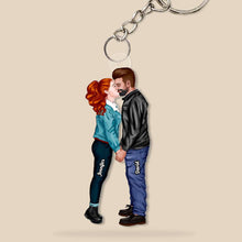 Load image into Gallery viewer, Personalized Kissing Couple Keychain - Perfect Gift for Couples Keychains PopCulturePrints

