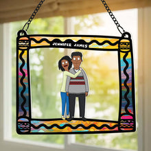 Load image into Gallery viewer, Customizable Couples Suncatcher Ornament - Personalized Valentine&#39;s Day Gifts Ornament PopCulturePrints
