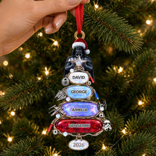 Load image into Gallery viewer, "Celebrate the Force this Holiday Season" - Personalized Warriors Merry Xmas Acrylic Ornament - Custom Gift for Family &amp; Friends Ornament PopCulturePrints
