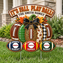 Load image into Gallery viewer, It's Fall Play Ball - Personalized Sport Lovers Yard Sign for Halloween
