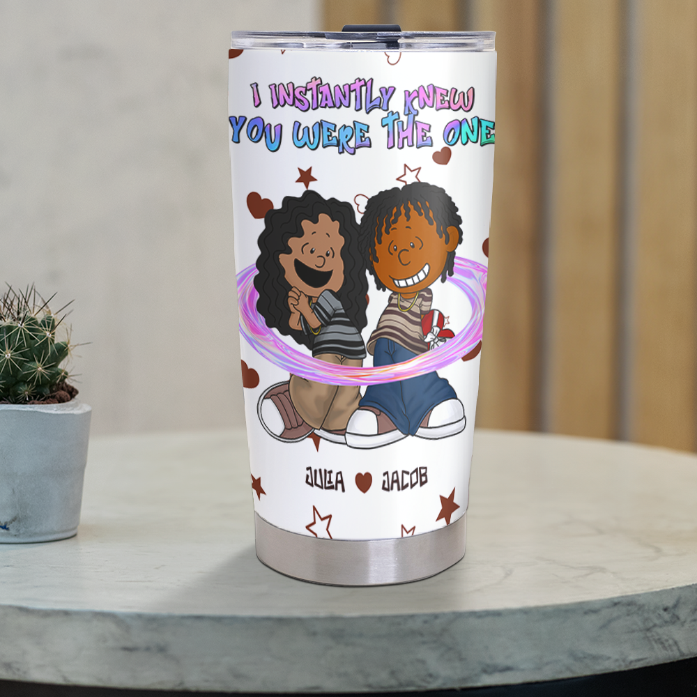 Personalized Couple Tumbler - I Instantly Knew You Were The One Tumbler Cup PopCulturePrints